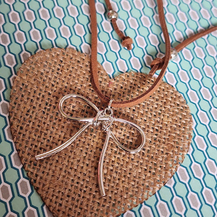 Paparazzi ~ Bolo Bow - Brown Necklace