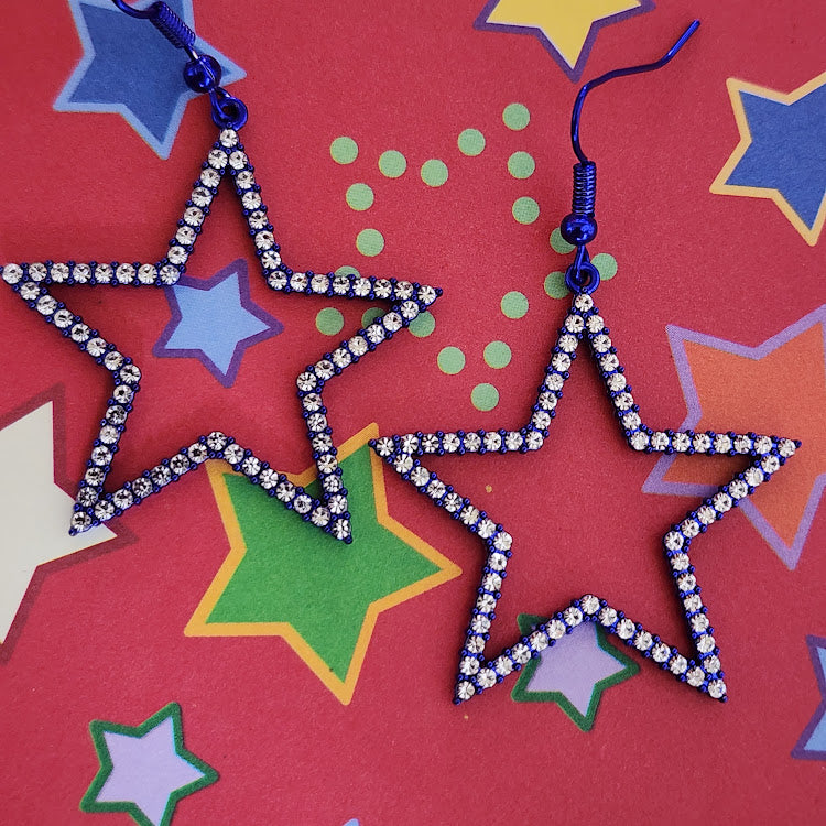 Paparazzi ~ Streamlined Stars - Blue Earrings