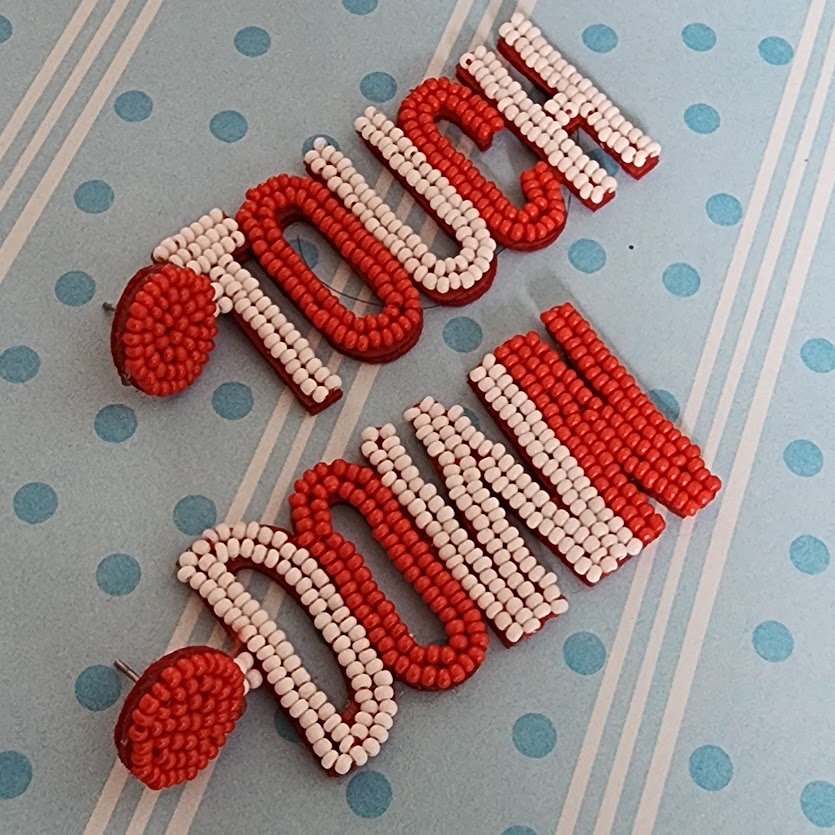 Paparazzi ~ Touchdown Texture - Red Post Earrings