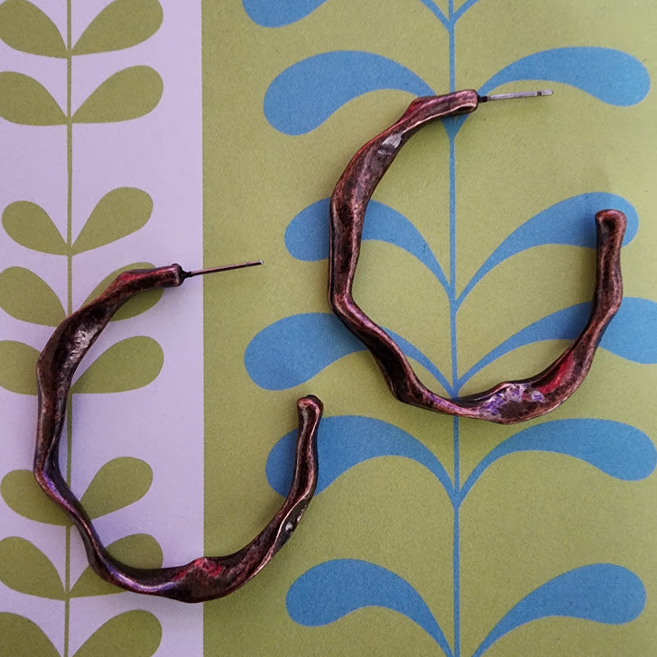 Paparazzi ~ Coveted Curves - Copper Earrings