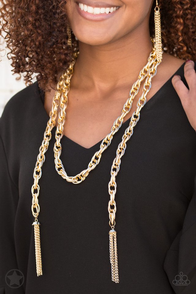 Paparazzi ~ SCARFed for Attention - Gold Necklace