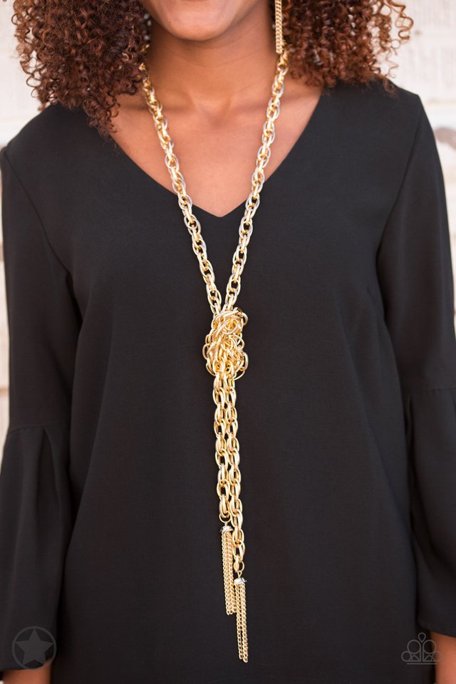 Paparazzi ~ SCARFed for Attention - Gold Necklace