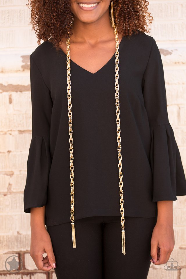 Paparazzi ~ SCARFed for Attention - Gold Necklace