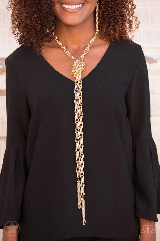 Paparazzi ~ SCARFed for Attention - Gold Necklace