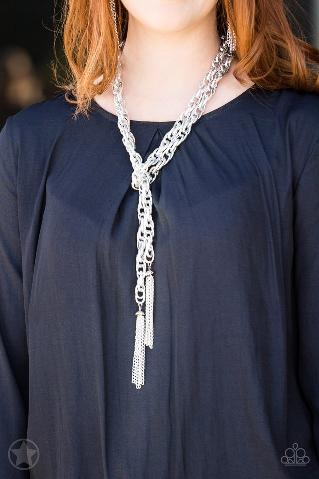 Paparazzi ~ SCARFed for Attention - Silver Necklace