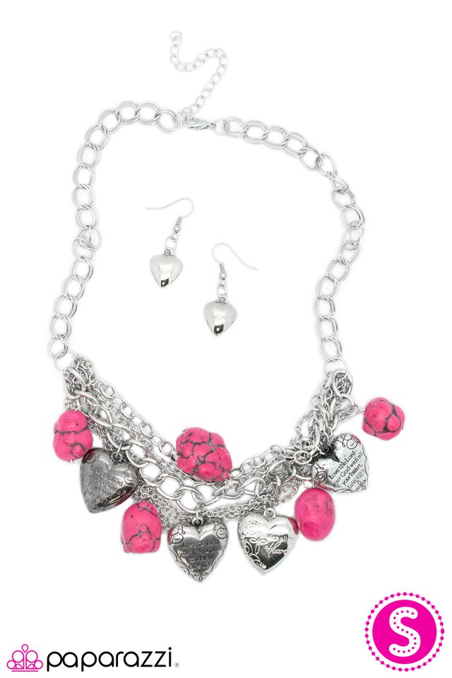 Paparazzi ~ Change of Heart - Pink Necklace