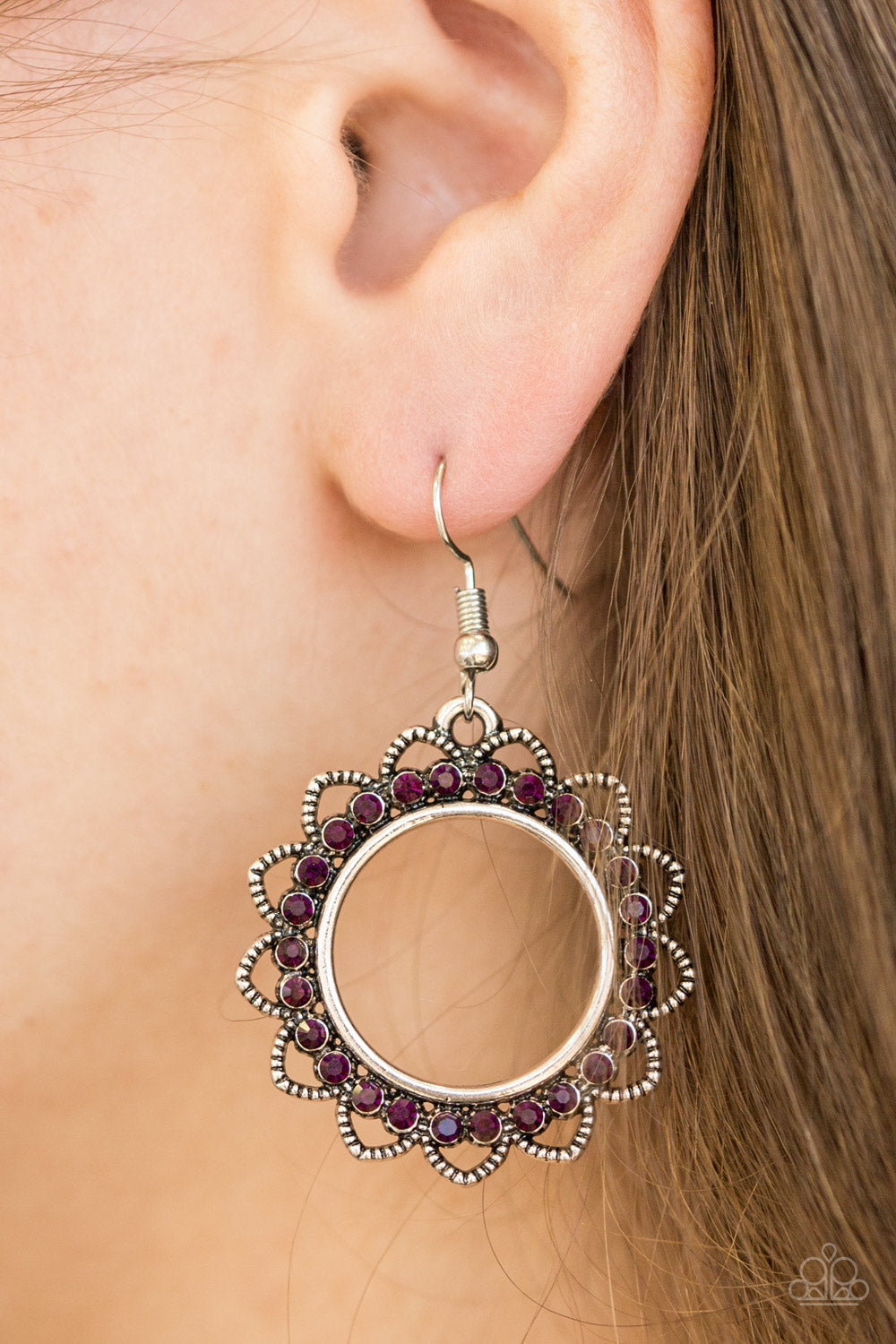 Paparazzi ~ Bring Your Tambourine - Purple Earrings