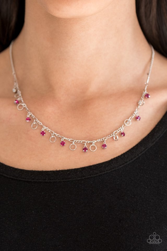 Paparazzi ~ Dinner Party Demure - Pink Necklace