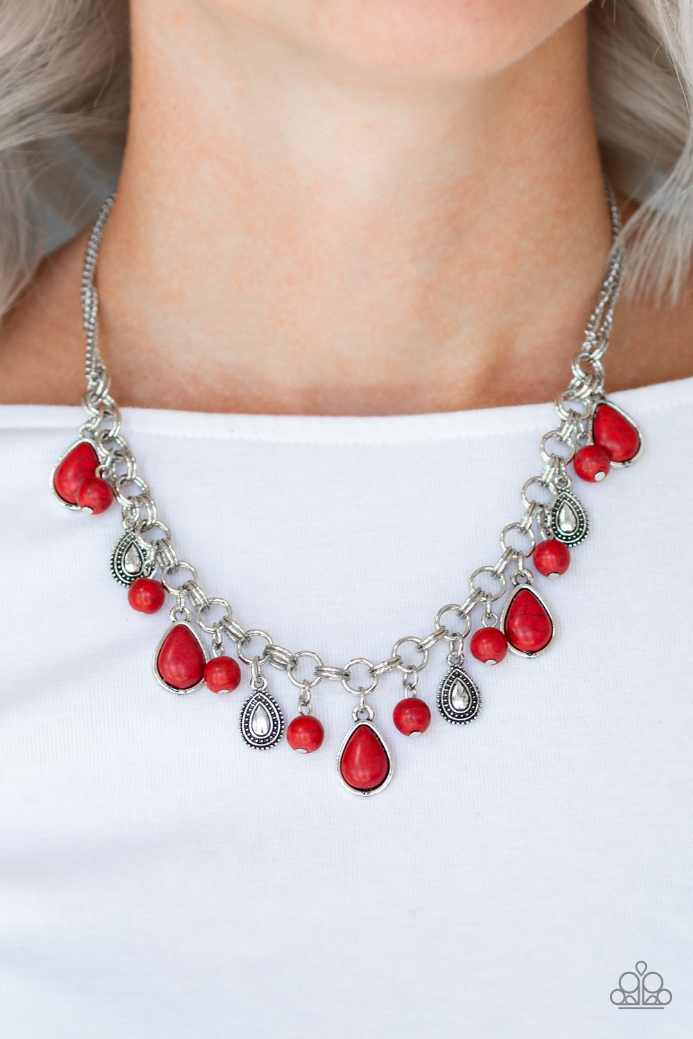 Paparazzi ~ Welcome To Bedrock - Red Necklace