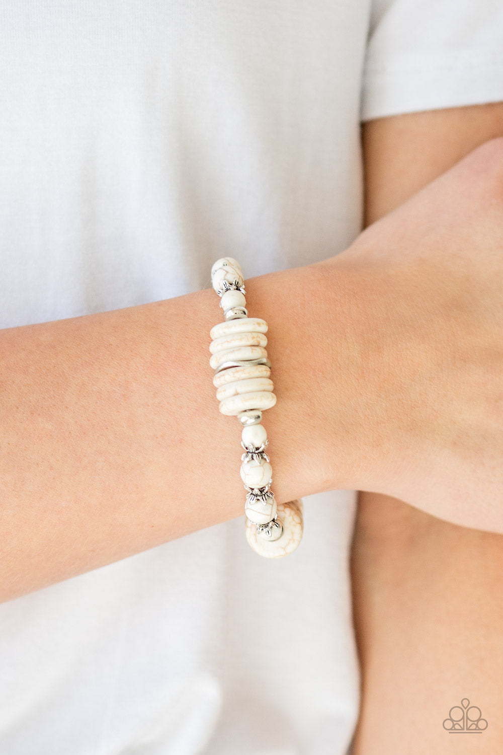 Paparazzi ~ Sagebrush Serenade - White Bracelet