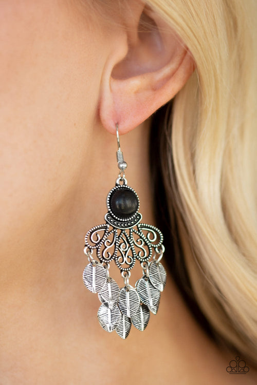 Paparazzi ~ A Bit On The Wildside - Black Earrings
