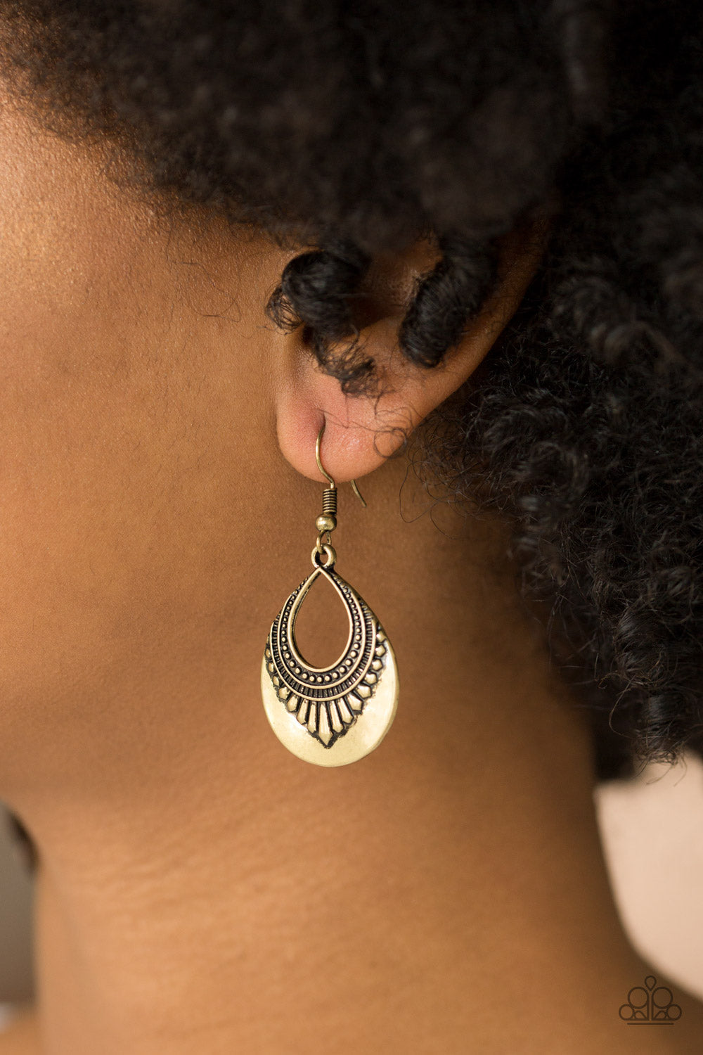 Paparazzi ~ Totally Terrestrial - Brass Earrings