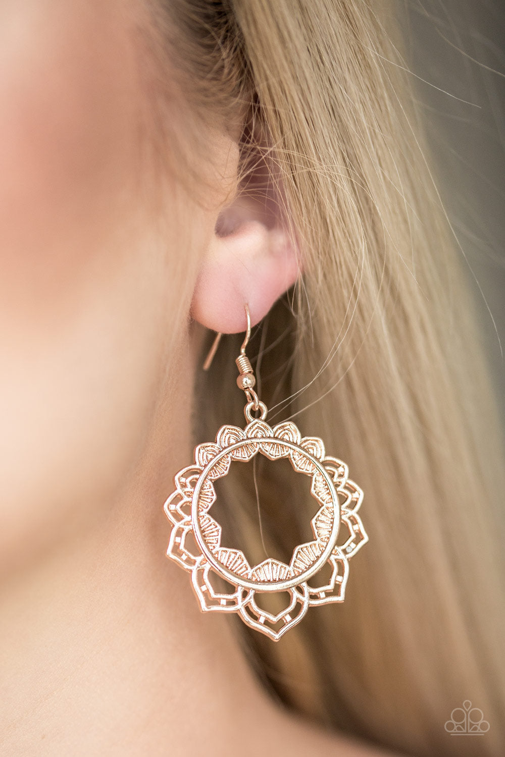 Paparazzi ~ Modest Mandalas - Rose Gold Earrings