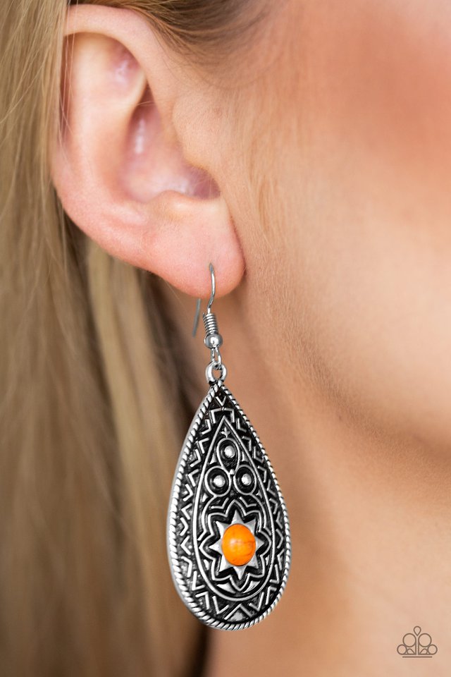 Paparazzi ~ Summer Sol - Orange Earrings