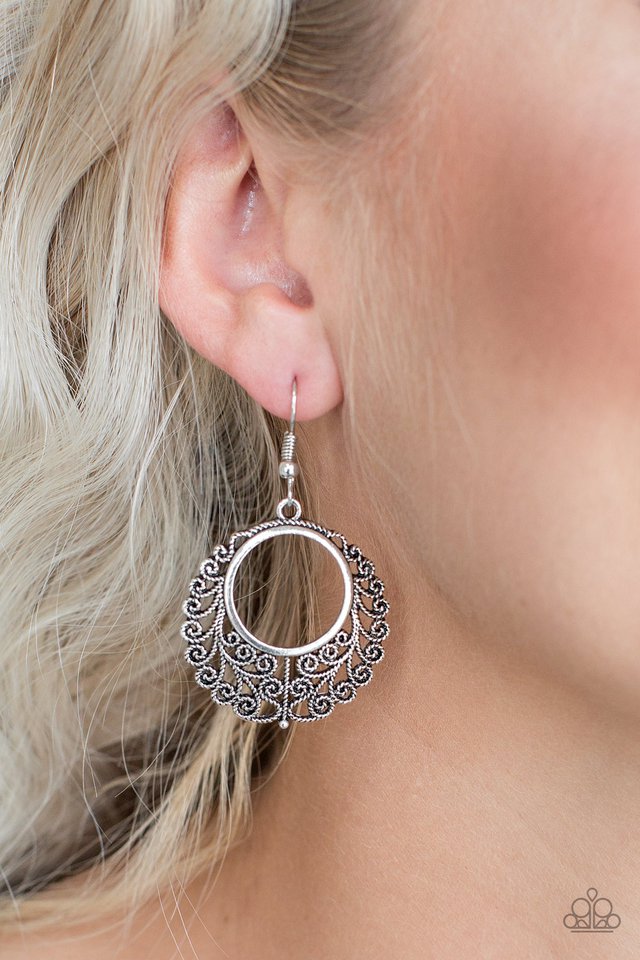 Paparazzi ~ Grapevine Glamorous - Silver Earrings