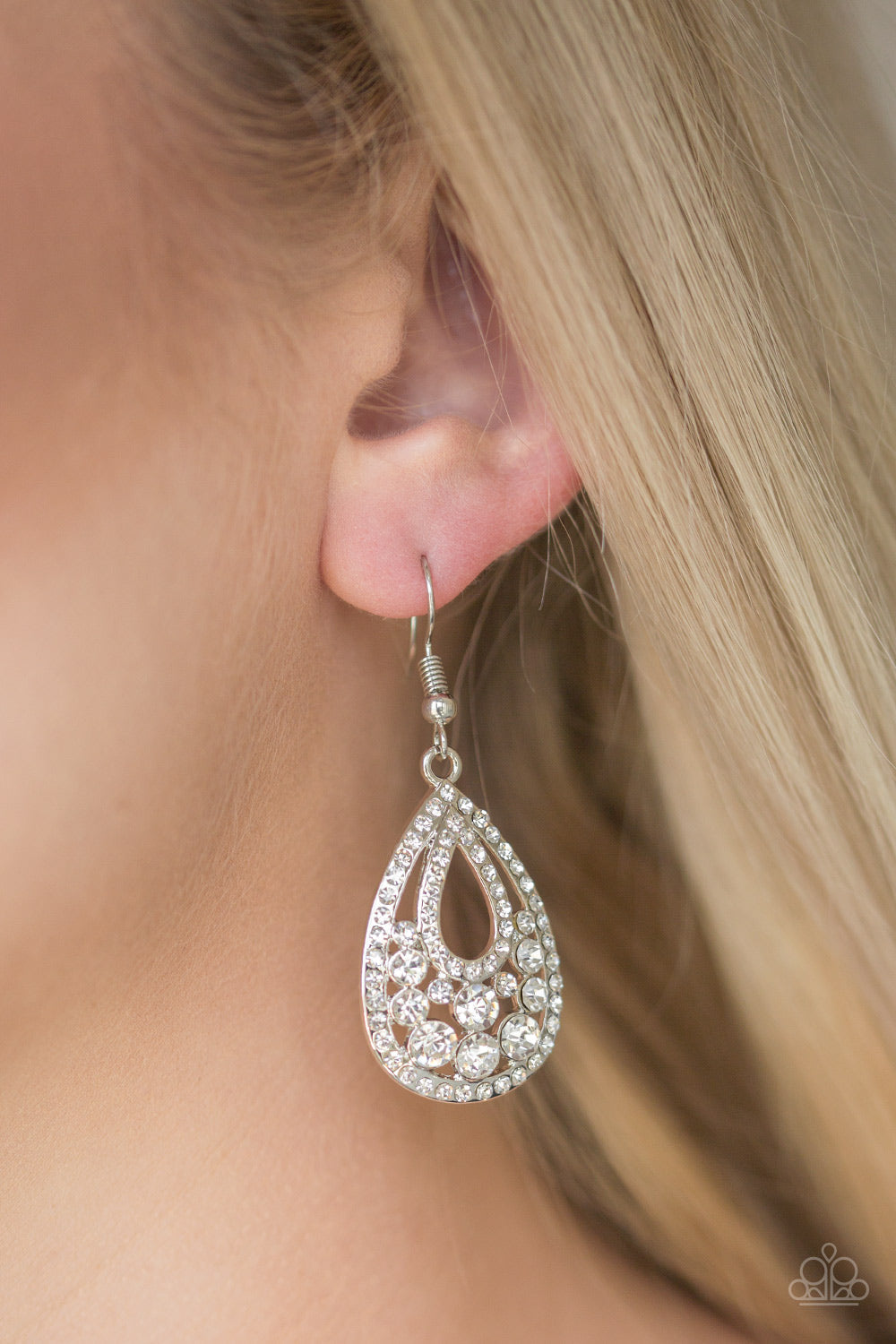 Paparazzi ~ Sparkling Stardom - White Earrings
