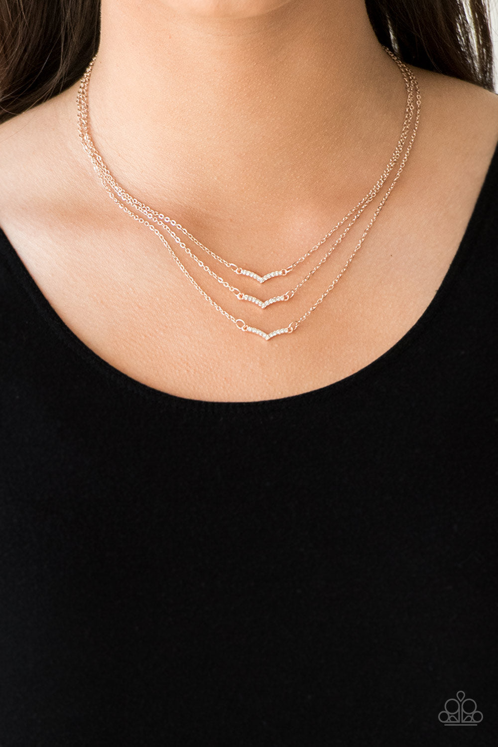 Paparazzi ~ Pretty Petite - Rose Gold Necklace