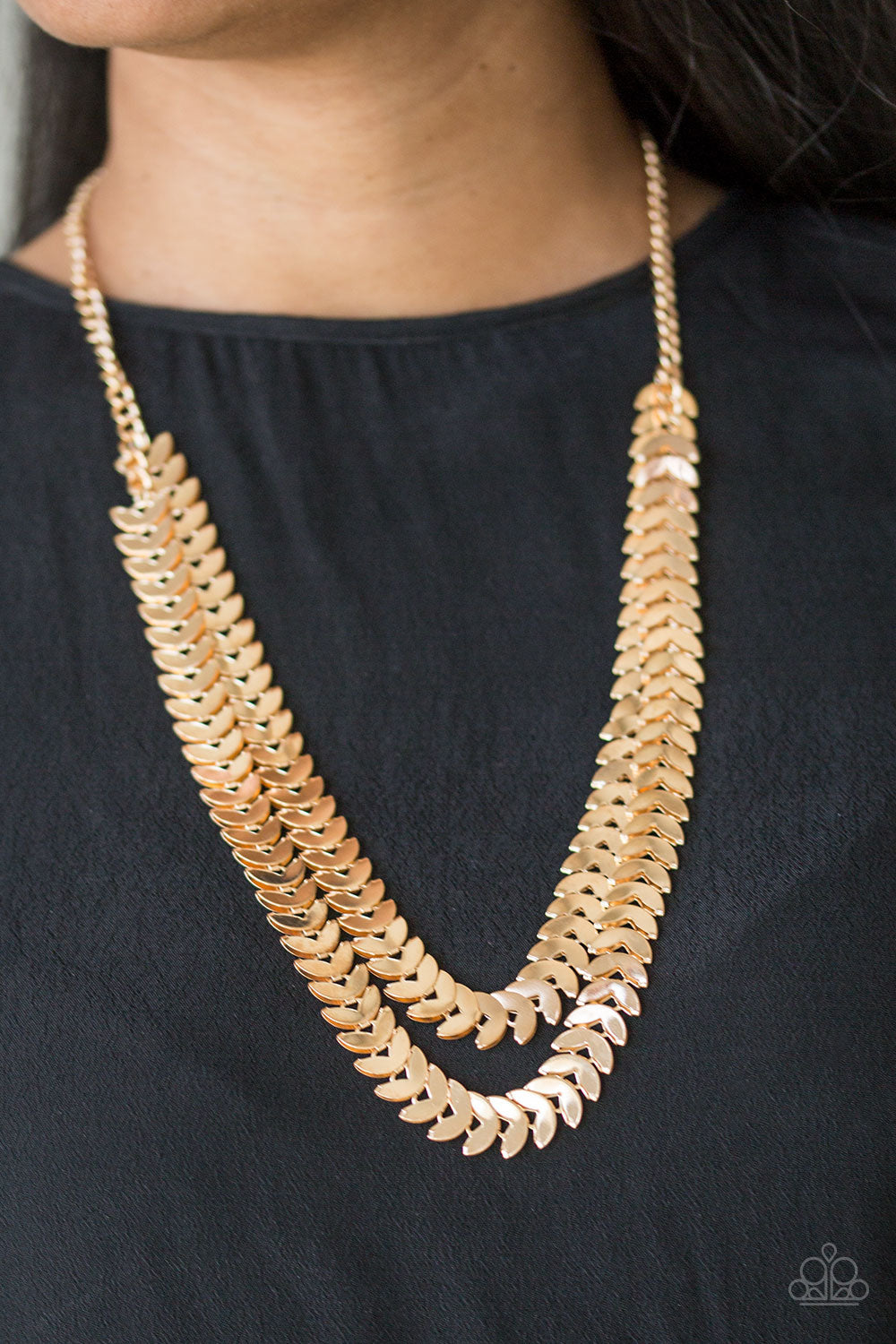Paparazzi ~ Industrial Illumination - Gold Necklace