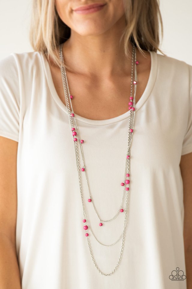 Paparazzi ~ Laying The Groundwork - Pink Necklace