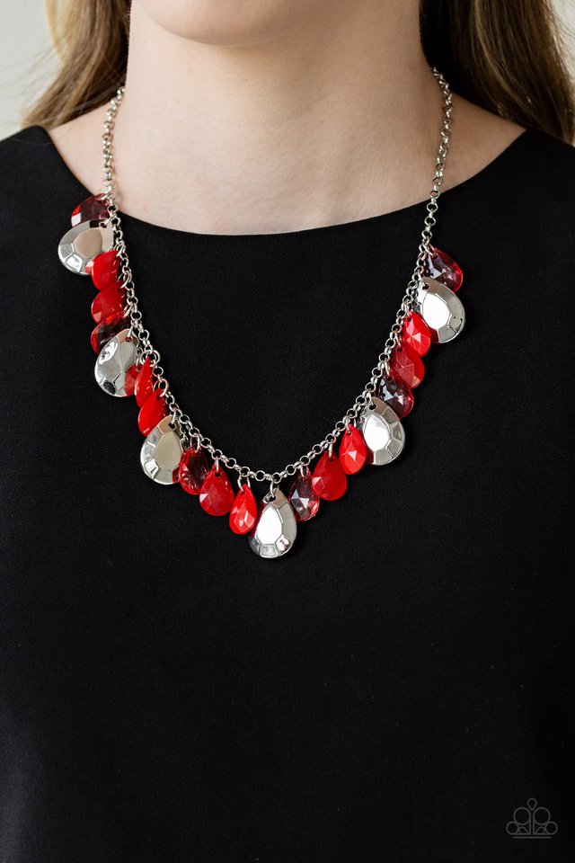 Paparazzi ~ Hurricane Season - Red Necklace