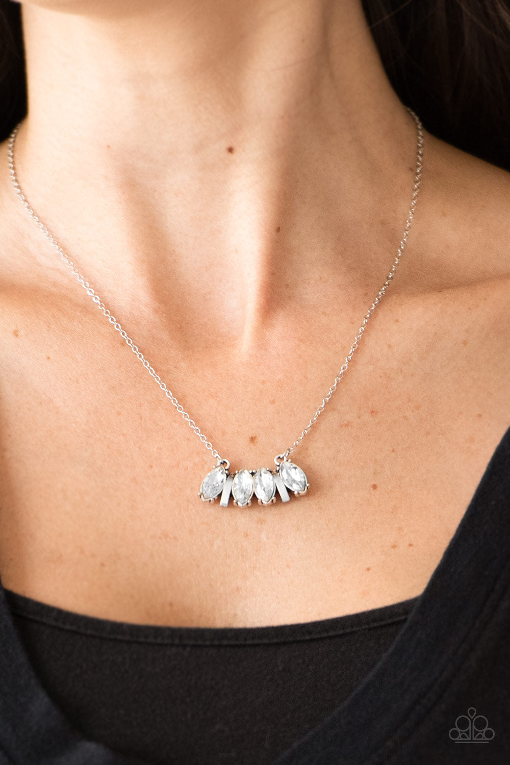 Paparazzi ~ Deco Decadence - White Necklace