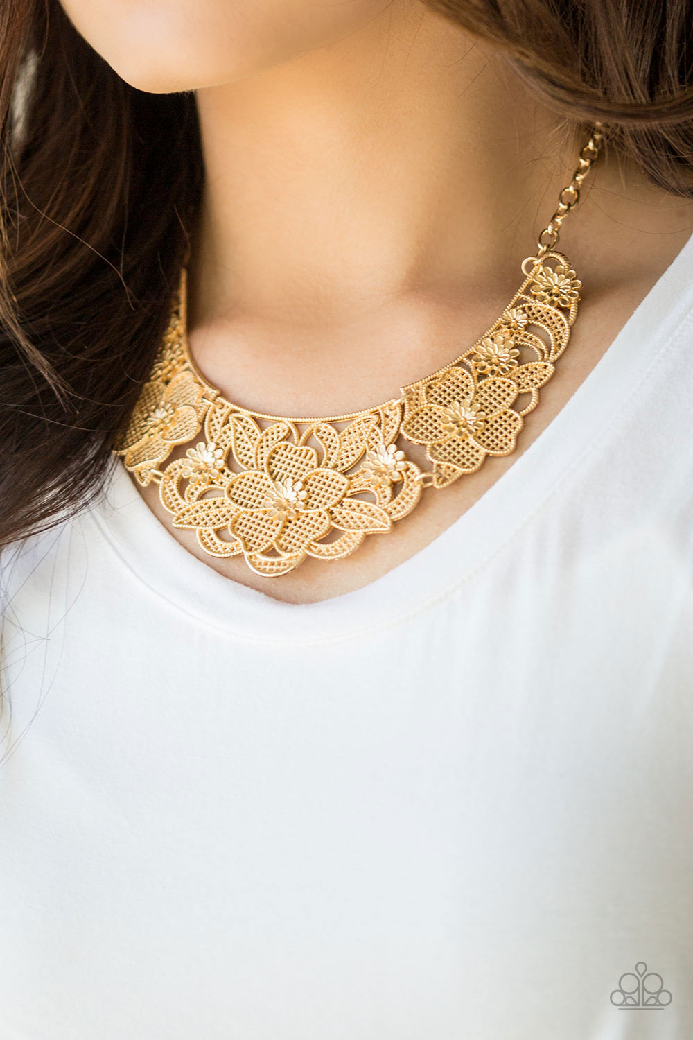Paparazzi ~ Petunia Paradise - Gold Necklace