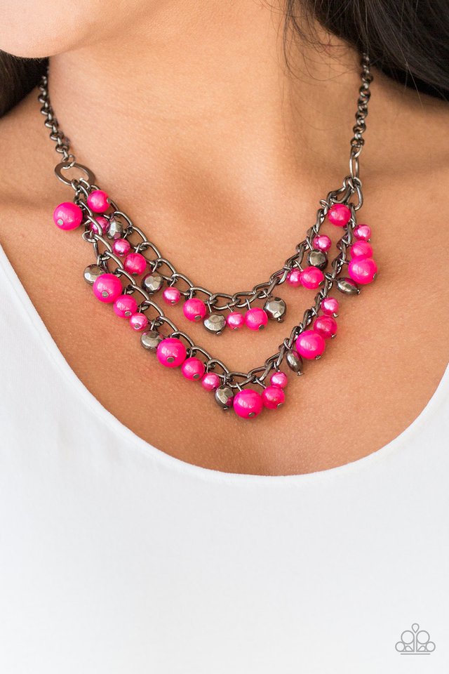 Paparazzi ~ Watch Me Now - Pink Necklace