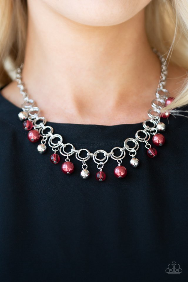 Paparazzi ~ Fiercely Fancy - Red Necklace