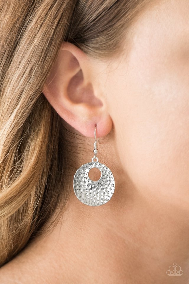 Paparazzi ~ A Taste For Texture - Silver Earrings