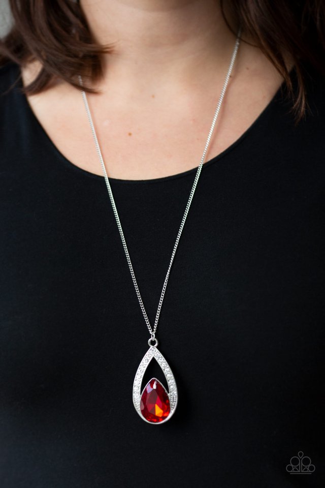 Paparazzi ~ Notorious Noble - Red Necklace