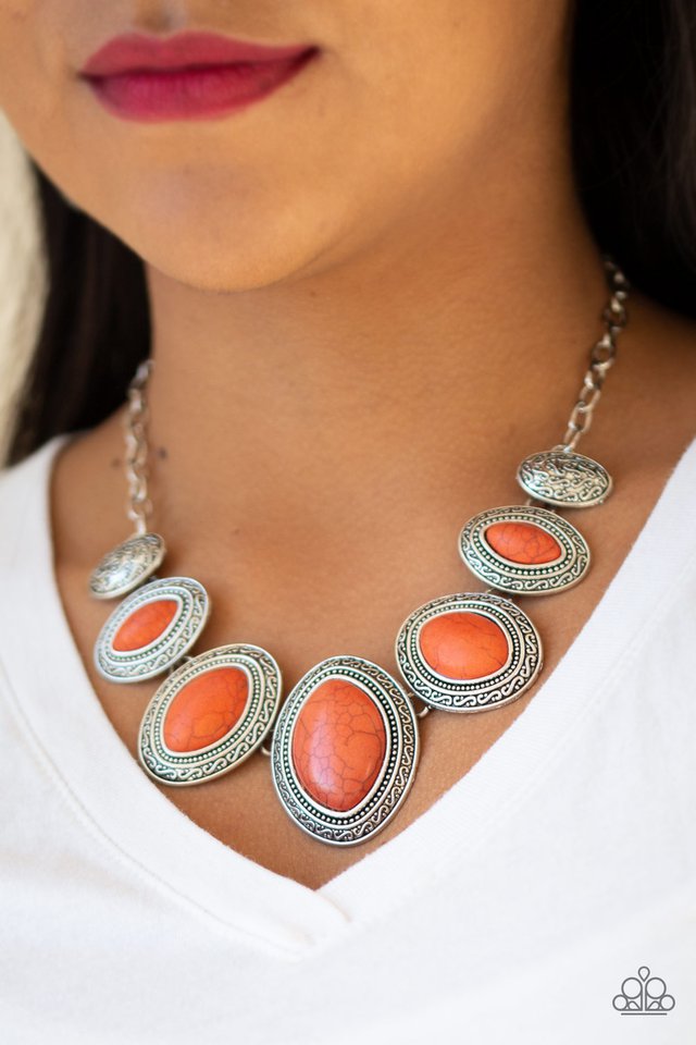 Paparazzi ~ Sierra Serenity - Orange Necklace