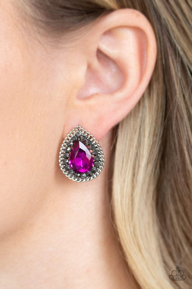 Paparazzi ~ Debutante Debut - Pink Post Earrings