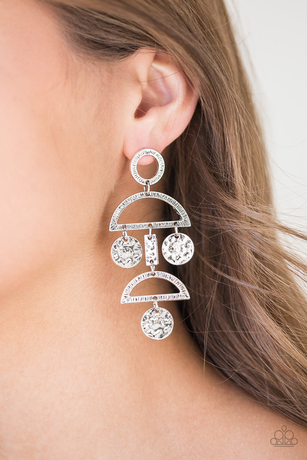 Paparazzi ~ Incan Eclipse - Silver Post Earrings