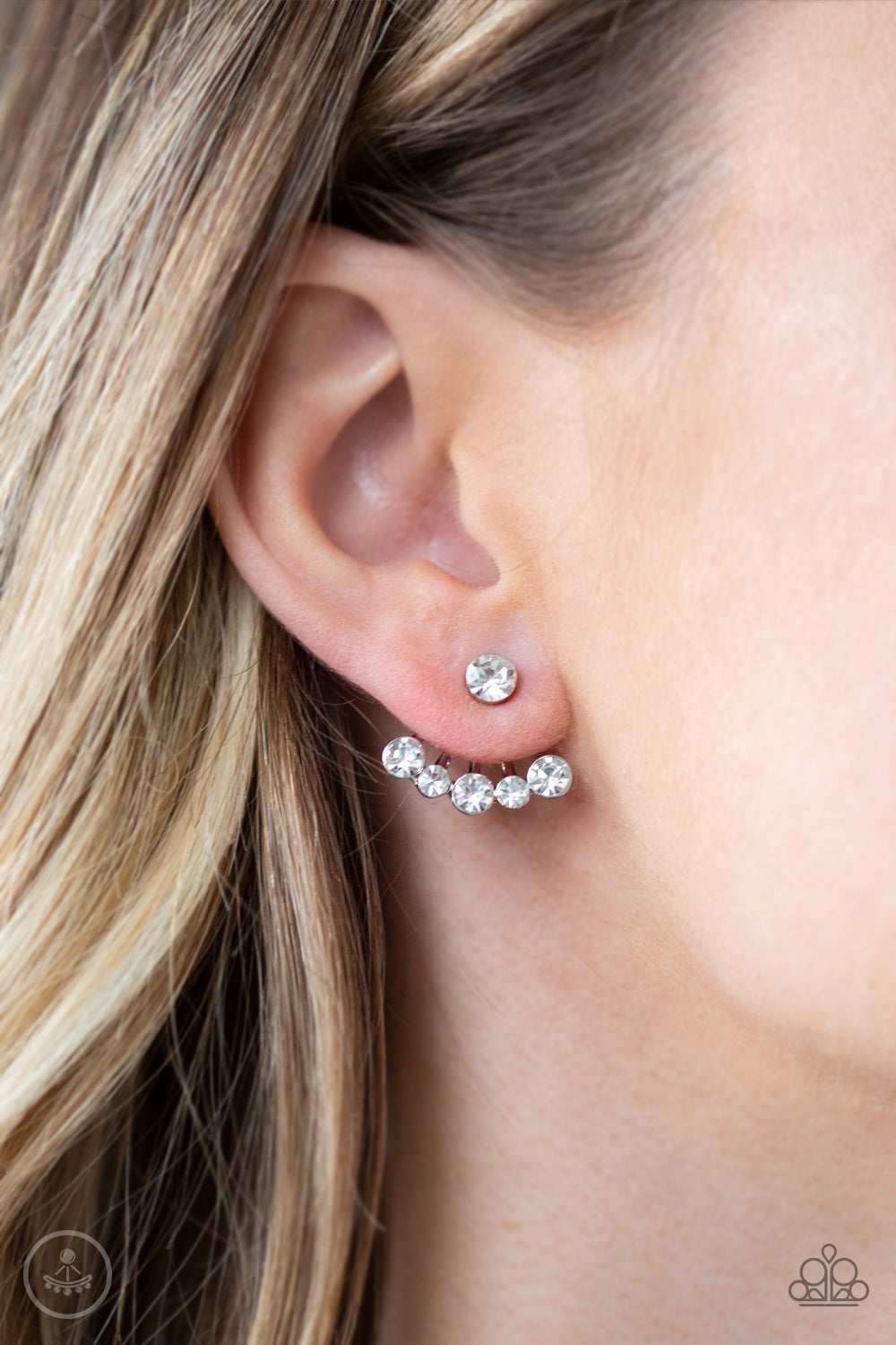 Paparazzi ~ Jeweled Jubilee - White Post Earrings