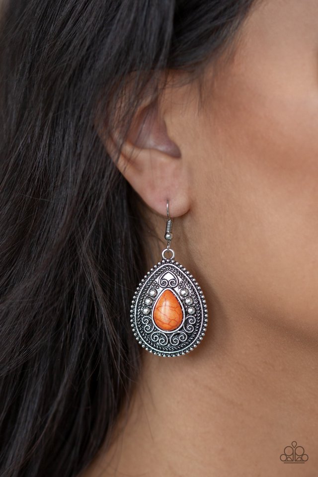 Paparazzi ~ Desert Nirvana - Orange Earrings