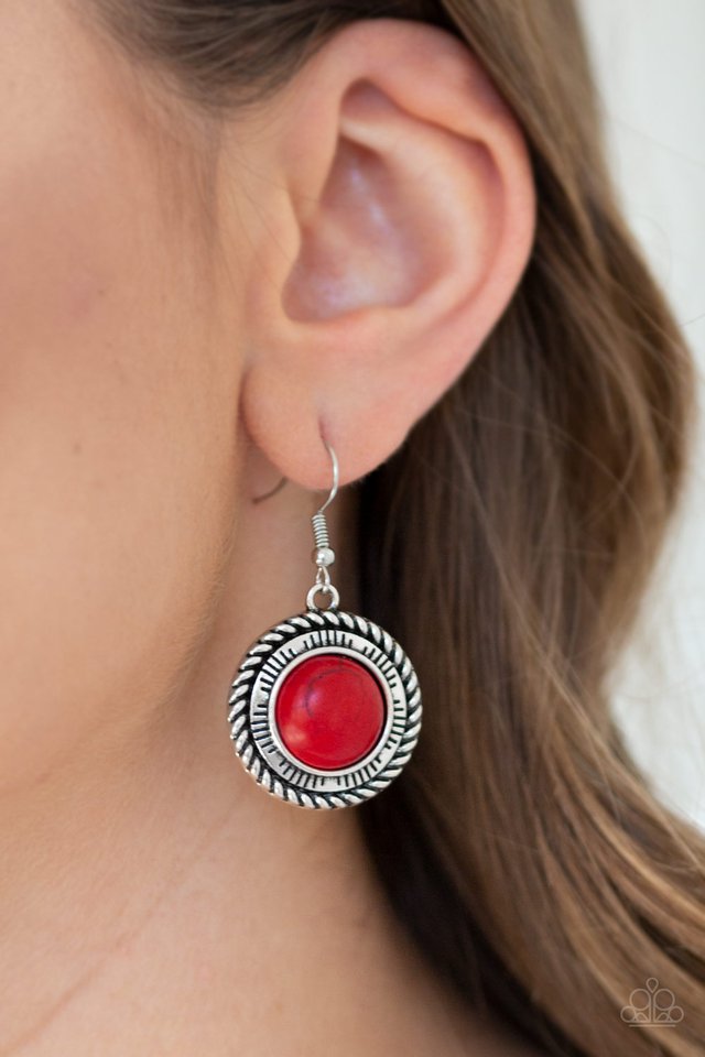 Paparazzi ~ Natural-Born Nomad - Red Earrings