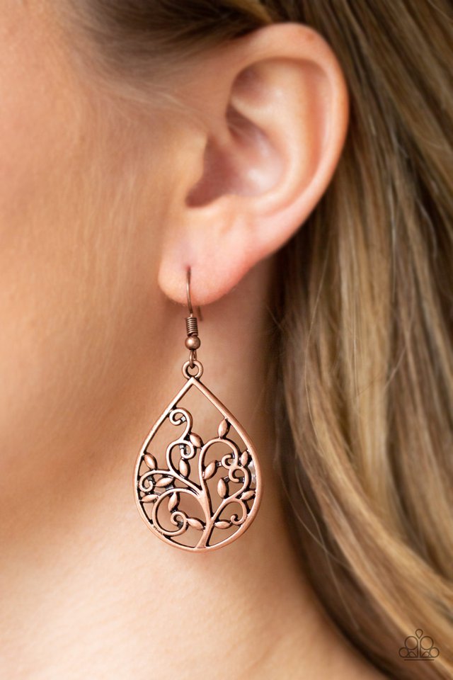 Paparazzi ~ Enchanted Vines - Copper Earrings