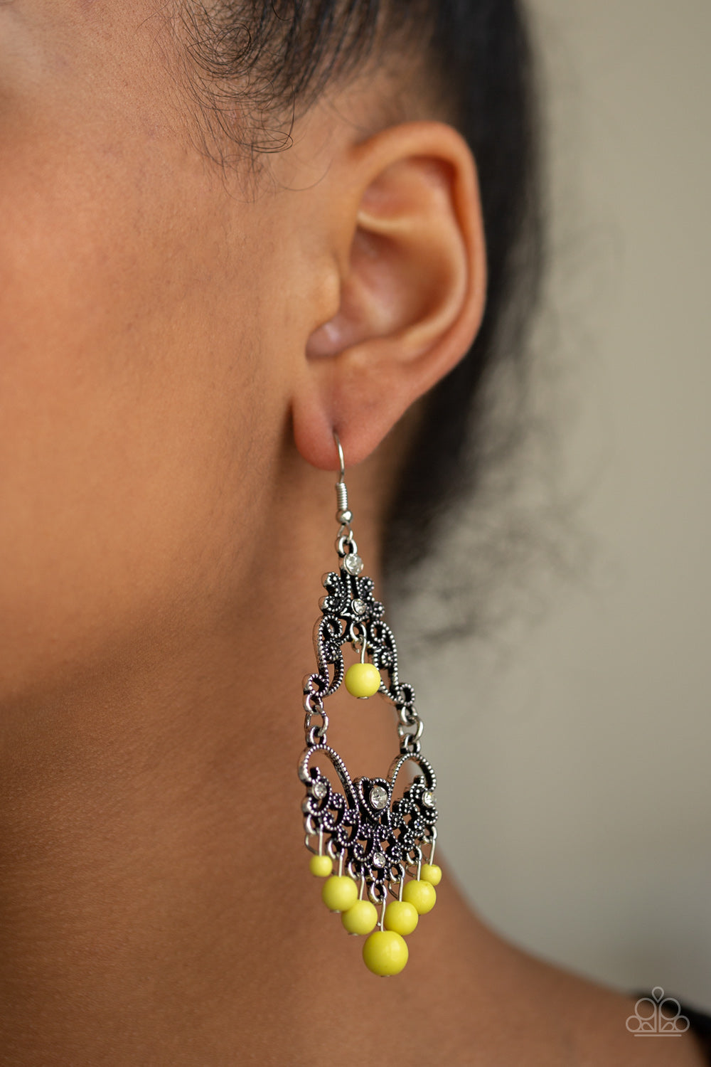 Paparazzi ~ Colorfully Cabaret - Yellow Earrings