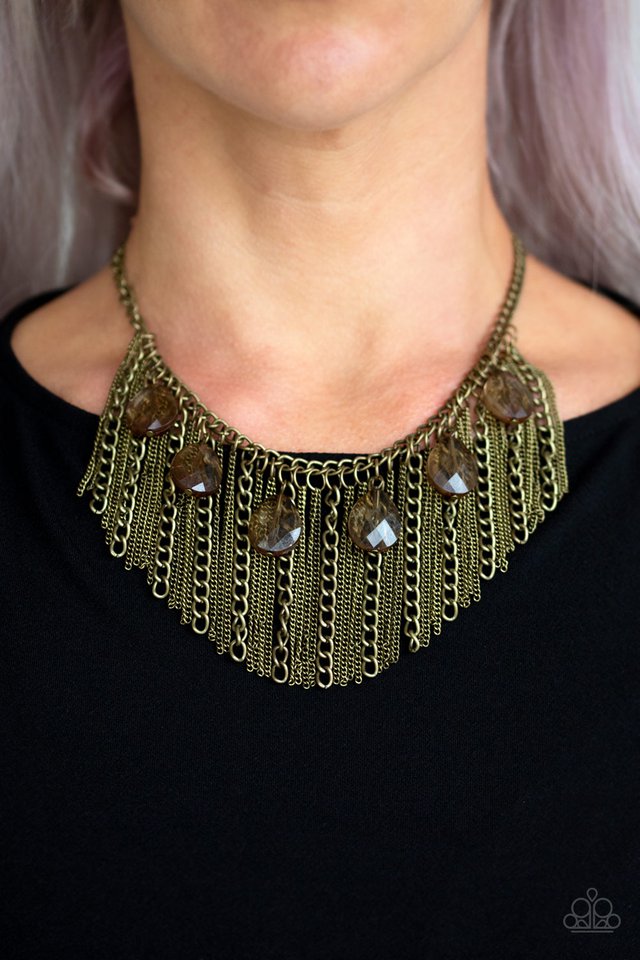 Paparazzi ~ Vixen Conviction - Brass Necklace