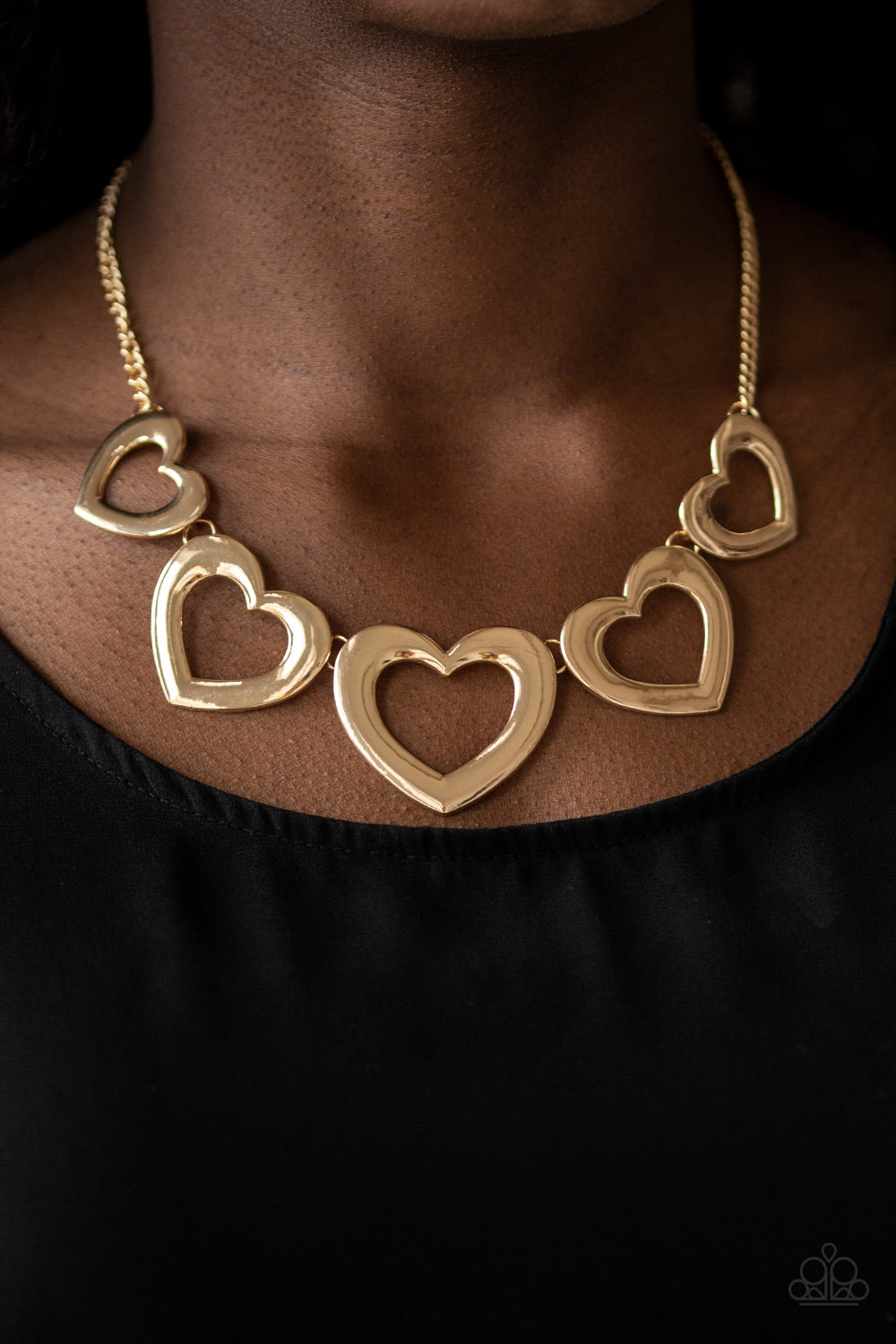Paparazzi ~ Hearty Hearts - Gold Necklace