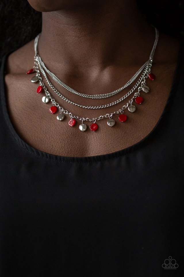 Paparazzi ~ Beach Flavor - Red Necklace