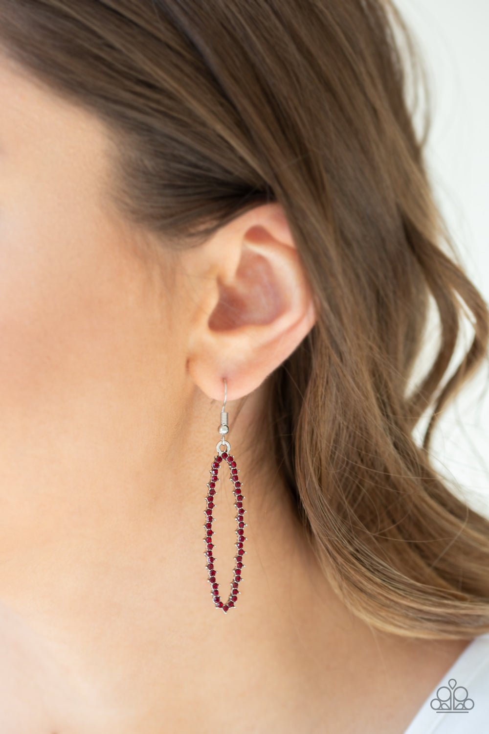 Paparazzi ~ A Little GLOW-mance - Red Earrings