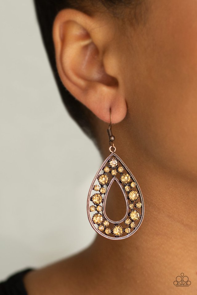 Paparazzi ~ Midnight Magic - Copper Earrings