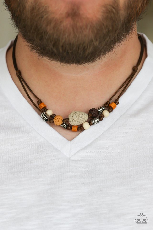 Paparazzi ~ Tiki Trek - Yellow Mens Necklace
