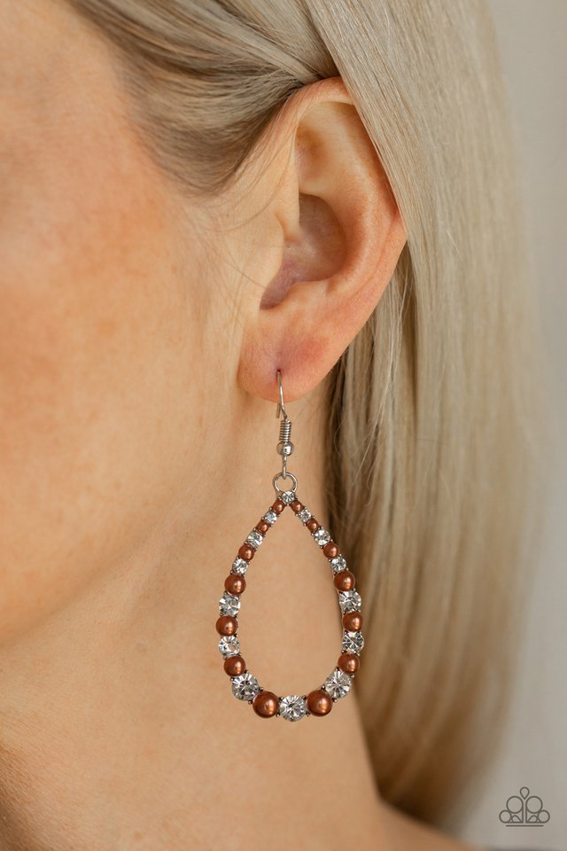 Paparazzi ~ Gala Go-Getter - Brown Earrings
