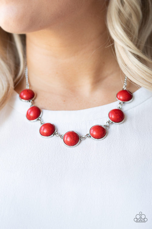 Paparazzi ~ Adobe Attitude - Red Necklace