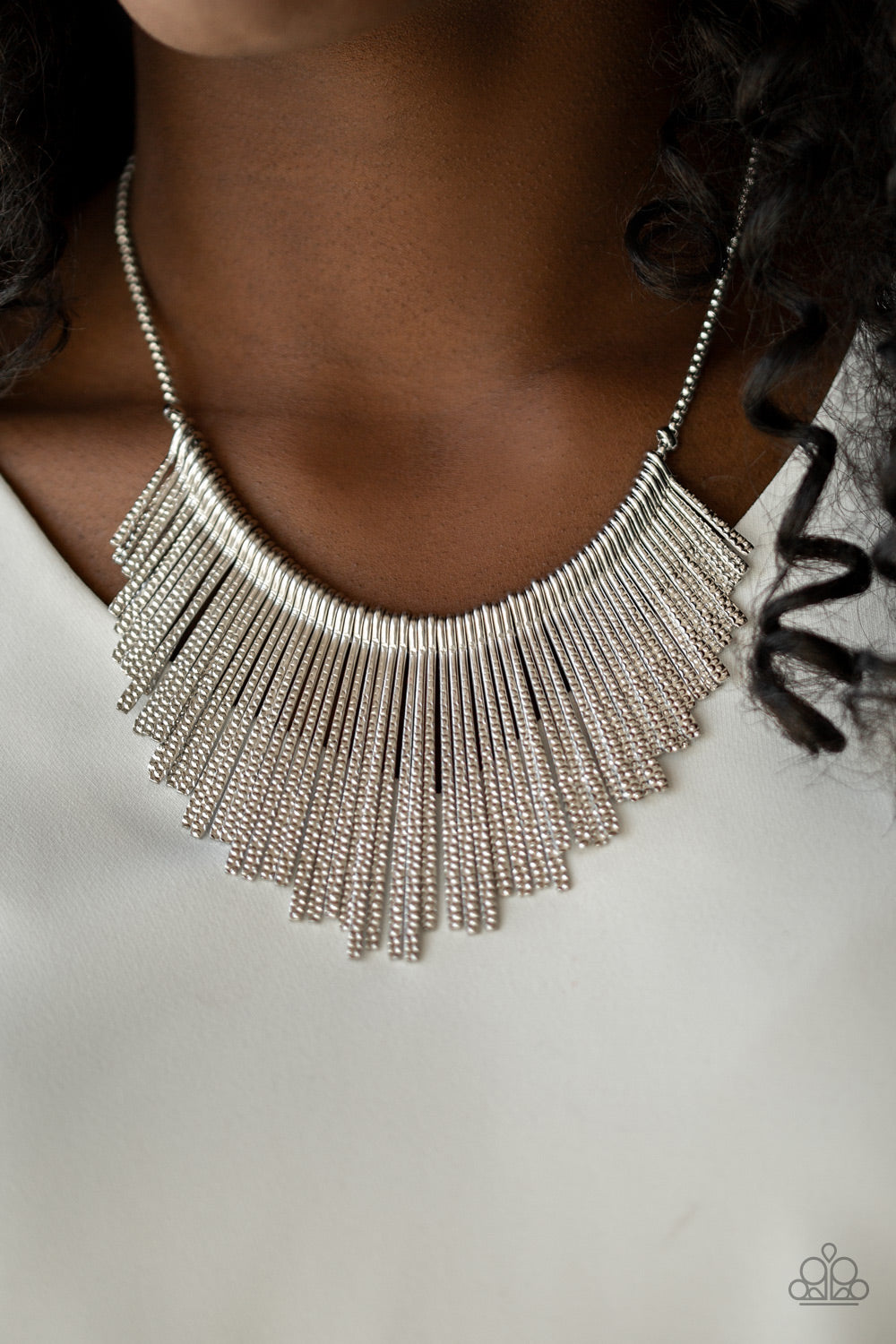 Paparazzi ~ Metallic Mane - Silver Necklace