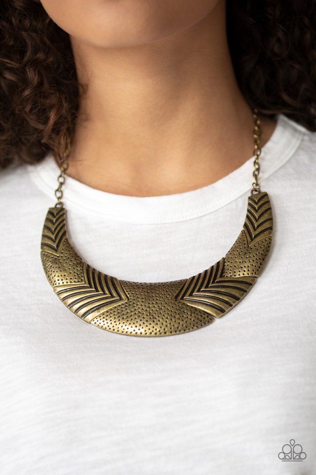 Paparazzi ~ Geographic Goddess - Brass Necklace