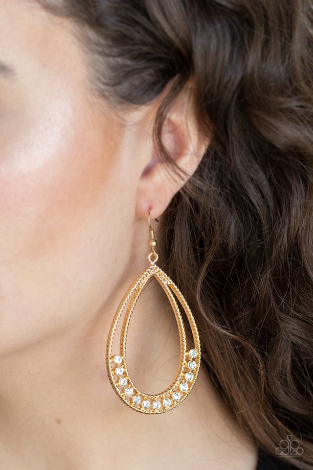 Paparazzi ~ Glitz Fit - Gold Earrings