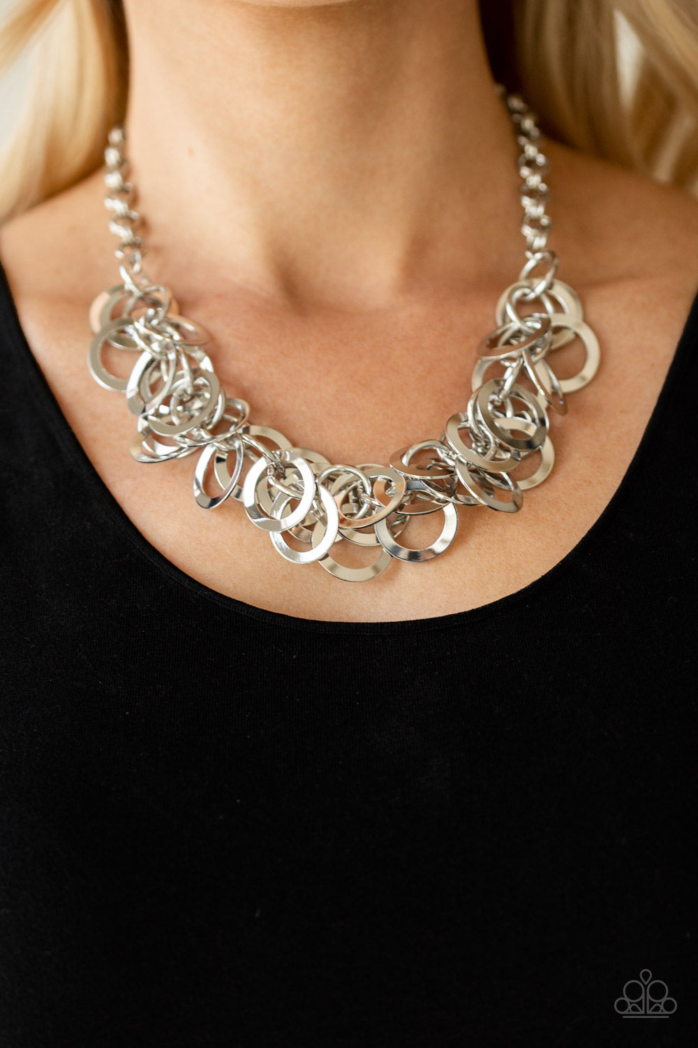 Paparazzi ~ Ringing In The Bling - Silver Necklace